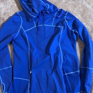 Hooded active top with 1/4 zip